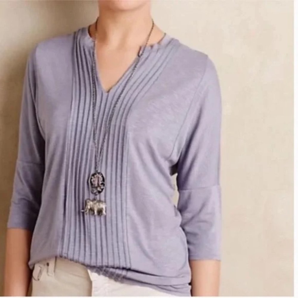 Anthropologie Dolan Pleated Purple Top